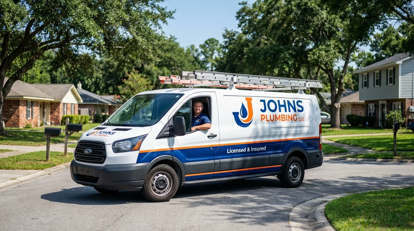 Johns Plumbing LLC service van in Breckenridge, MN